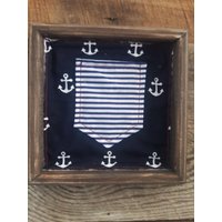 Anker-Quilt-Block Mit Gestreiftem Tasche Gerahmt Anker-Quilt-Block Mit Gestreiftem Tasche Gerahmt von SassyCrafterDesign
