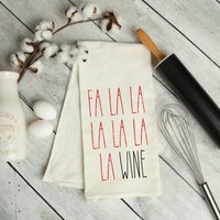 Fa La Wine Glitzer Oder Schlichtes Küchenhandtuch | Merry Weihnachten Urlaub Kochen Lustige Geschenk Für Sie Trinken von SassyHatsAndMore