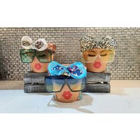 Sassy Soul Sister, Kopf Gesicht Pflanzer Mit Brille, Drainage, Und Töpfe, Niedlicher Pflanzer, Blumentöpfe, Einzigartiges Geschenk von SassySoulSisterStore