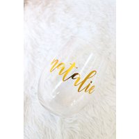 Personalisierte Weinglas | Mit Namen Name Handgemachtes Brautjungfern Personalisiertes von SassyandCoDesigns