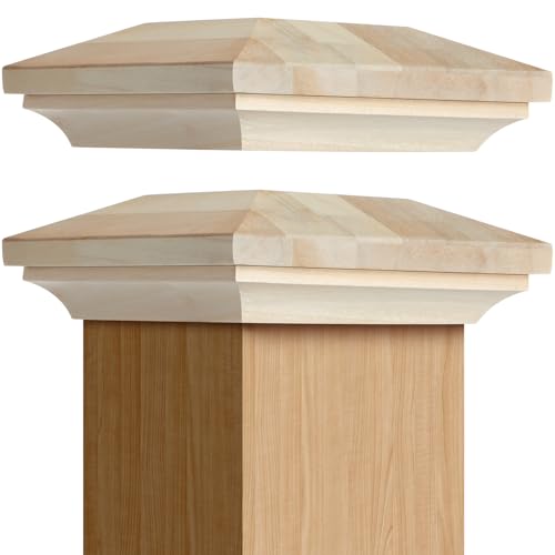 Sasylvia 8 Stück 8,9 x 8,9 cm Holzpfostenkappen, Zaunpfostenkappe für Topper, widerstandsfähige Terrassenkappen für Zäune, Decks und Briefkästen von Sasylvia
