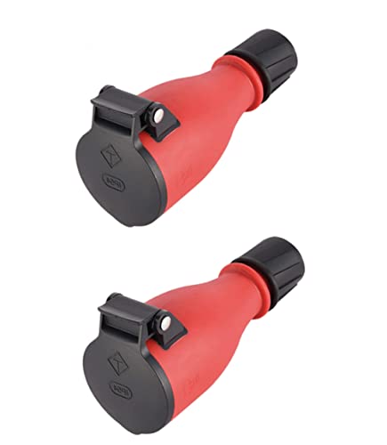 2 Stück Netzstecker Schutzkontaktkupplung, IP54 spritzwassergeschützt, ermöglicht Einhandbedienungspritzwassergeschützt Verlängerung Gummi und Kunststoff Außenbereich/Outdoor von Sat-Fox