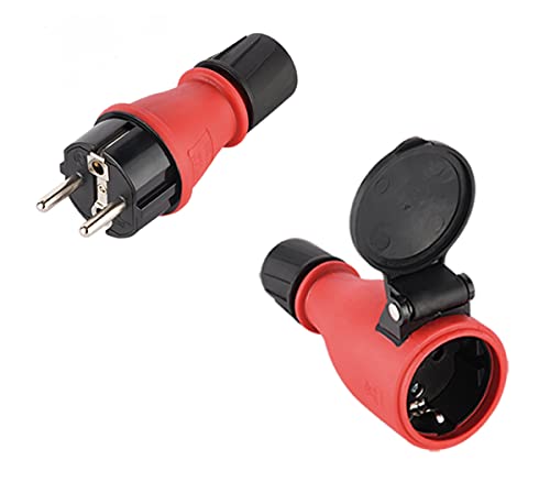 2er Netzstecker Stecker und Kupplung, IP54 spritzwassergeschützt Verlängerung Gummi und Kunststoff Außenbereich/Outdoor 2er Netzstecker Stecker und Kupplung, IP54 spritzwassergeschützt Verlängerung Gummi und Kunststoff Außenbereich/Outdoor von Sat-Fox