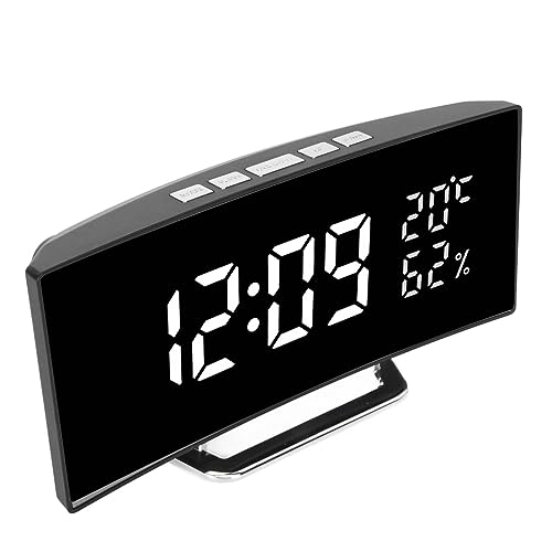 SatcOp Digitaler Wecker, Gebogene Digitaluhr, Dual-Display-Modus, Intelligenter Lichtsensor, Hintergrundbeleuchtung, Große Schriftart für Zuhause SatcOp Digitaler Wecker, Gebogene Digitaluhr, Dual-Display-Modus, Intelligenter Lichtsensor, Hintergrundbeleuchtung, Große Schriftart für Zuhause von SatcOp