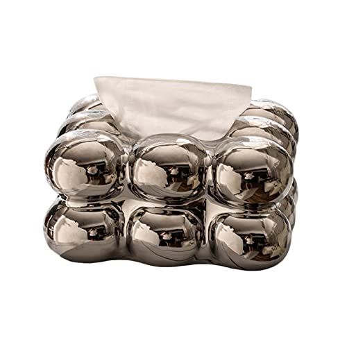 Saterkali Taschentuchbox Halter Staubdicht Ausgezeichnete Luxus Marshmallow Form Taschentuchbox Silber von Saterkali