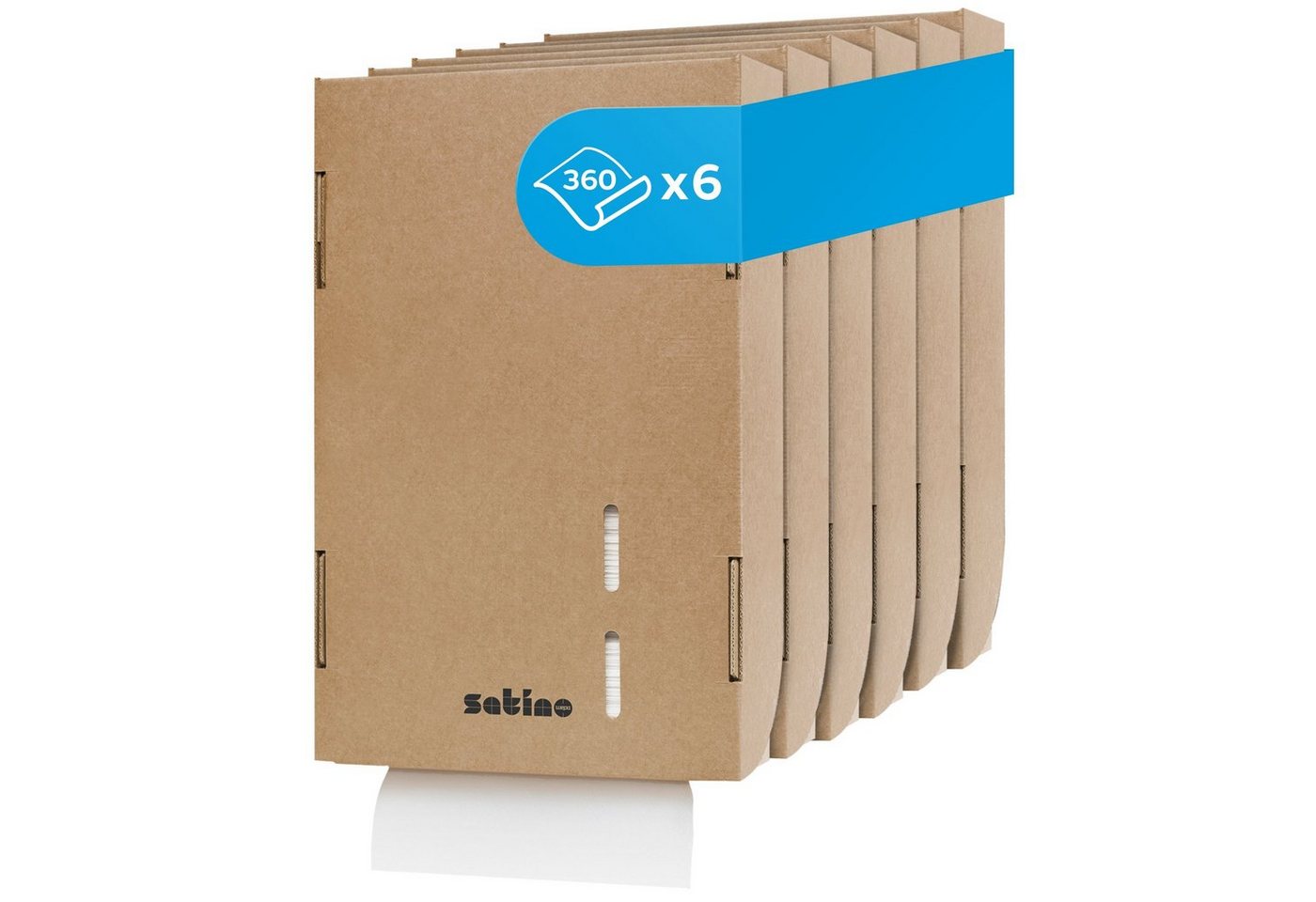 Satino by WEPA Papierhandtuch flexibler Karton-Papierspender - ideal für Werkstatt, Garten, Party (6-St) von Satino by WEPA