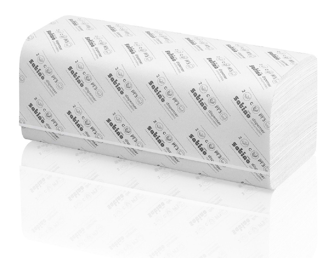 Satino comfort Papierhandtuch 24 x 96 Papierhandtücher COMFORT hochweiß 2-lagig Lagen-Falz von Satino comfort