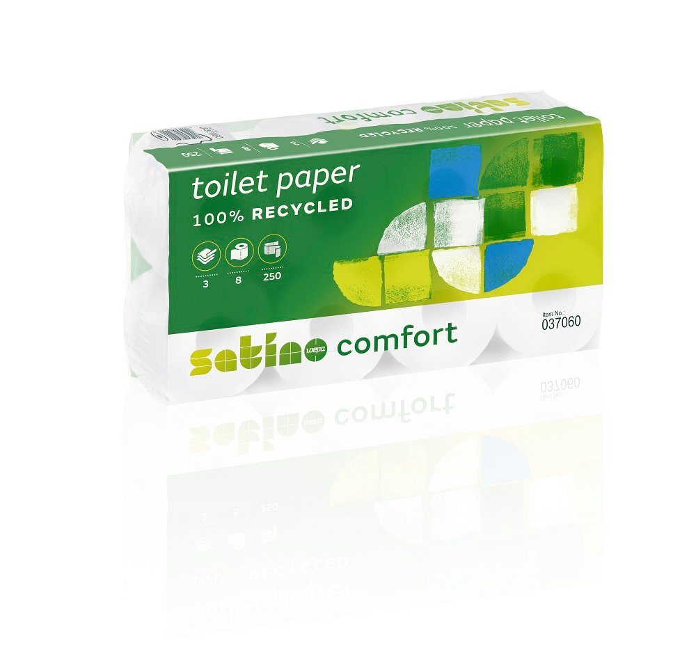 Satino comfort Toilettenpapier Satino by wepa Toilettenpapier comfort 3-lagig - 8 Rollen á 250 Blatt von Satino comfort