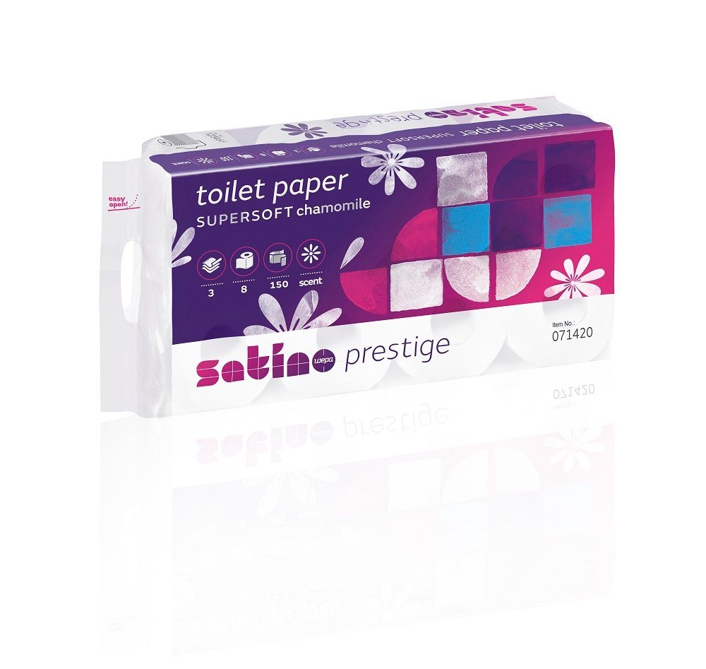 Satino prestige Toilettenpapier Satino by wepa Toilettenpapier prestige Kamille 3-lagig - 8 Rollen á 1 Satino prestige Toilettenpapier Satino by wepa Toilettenpapier prestige Kamille 3-lagig - 8 Rollen á 1 von Satino prestige