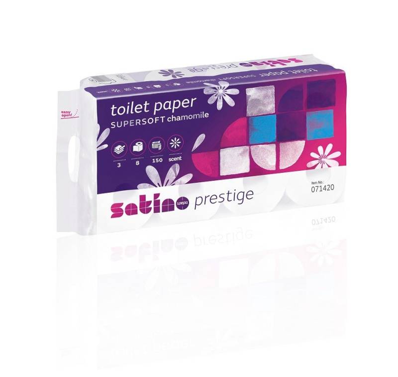 Satino prestige Toilettenpapier Satino by wepa Toilettenpapier prestige Kamille 3-lagig - 8 Rollen á 1 von Satino prestige