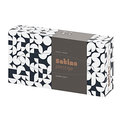 Satino by WEPA Prestige Kosmetiktücher in der Flachbox I Premium I supersoft I Box mit 100 Tüchern I Zellstoff von Satino
