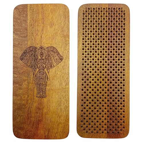 Sadhu Board Mangoholz Nagelbrett, 100% Handgemacht, 3 Größen: 10 mm, 12 mm und 15 mm, löst Verspannungen, fördert Durchblutung, entgiftend, hilft bei Kopfschmerzen, Schlafstörungen (Elefant, 10 mm) von SattesGrün