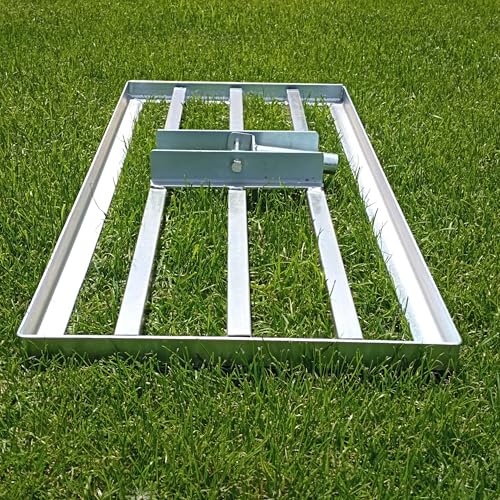 SattesGrün 75x35cm Rasen Rasenleveler, 75 cm x 35 cm, Verzinkter Stahl, 3,4 kg, zum Sanden Abziehen Levelingrake Flächenebner Leveler Lawnleveling (ohne Stiel) von SattesGrün