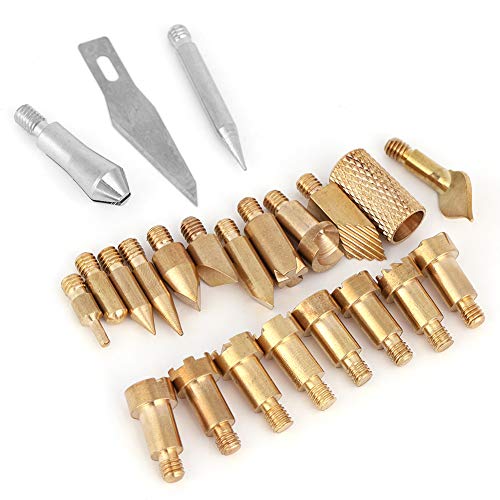 23 Stück Craft Wood Burning Pen Tips, 3,7 mm Schablonenlötpyrographie Working Carving Zubehör von JULYKAI