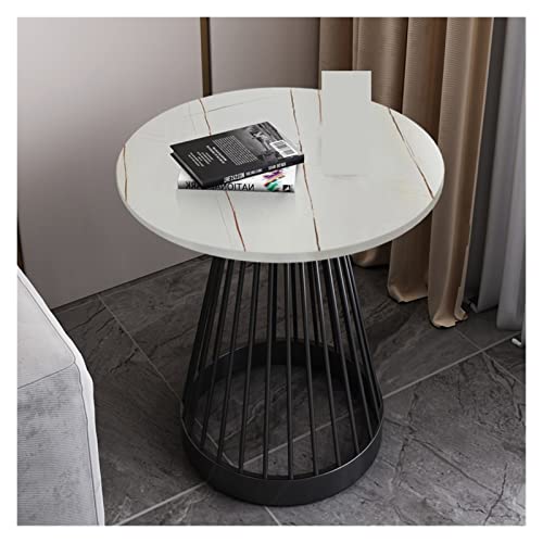 Kleine Couchtisch Leichter luxuriöser kreativer Sofa Seitentisch Edelstahl Schiefertisch Kleiner Couchtisch Haus Sitzplatz Runde einfach Wohnzimmertisch (Color : C, Size : 40x55cm) von Saturey