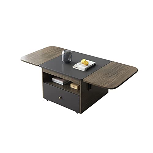 Kleiner Couchtisch Couchtisch Modern Klapptisch Teetisch Wohnzimmer Schlafzimmer Mobiler Tee Beistelltisch Büro Multifunktionaler Ablagetisch (mit Schubladen) Cocktailtisch von Saturey
