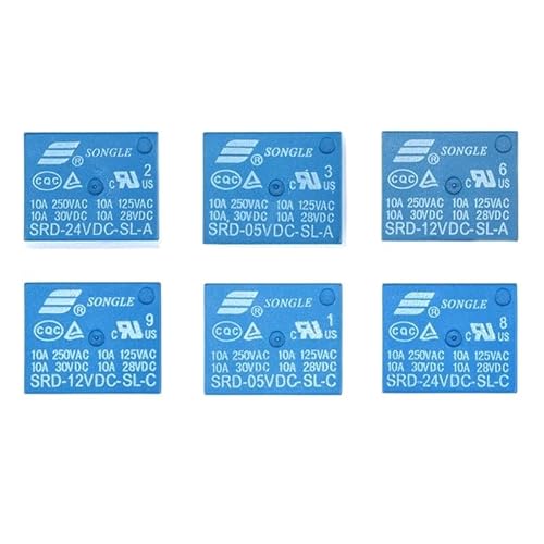 Relais 5pcs 5 Pins SRD-05VDC-SL-C SRD-12VDC-SL-A SRD-24VDC-SL-C 5V 24V 10A 250VAC Stromrelais PCB 4 Pin 5Pin -Typ T73-5V 10A 125vac (Size : SRD-05VDC-SL-C 5Pin) von Saturey