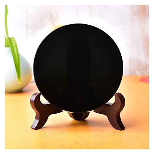 Rohstein 20 cm Natürliche Obsidian Spiegel Runde Platte Kreis Diskette Fengshui Home Office Dekorieren Handwerk (Color : 20cm) von Saturey
