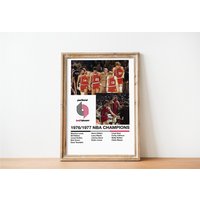 Blazers 1977 Nba Champions Poster | Portland Trail Meisterschaft Bill Walton Oregon von SaturnPrintsUS