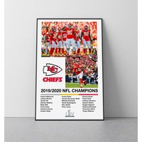 Kansas City Chiefs Nfl 2020 Superbowl Liv Poster | Meisterschaft Druck Patrick Mahomes von SaturnPrintsUS