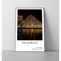 Louvre Museum Poster | Paris Frankreich Travel Art Eiffelturm von SaturnPrintsUS