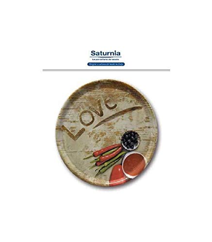 Saturnia 04Z33018 Napoli Flour Pizzateller, 33cm, Porzellan, Love, 1 Stück von Saturnia