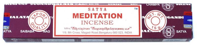 Satya Incense Räucherstäbchen Satja Sai Baba "Meditation" 15gr. von Satya Incense
