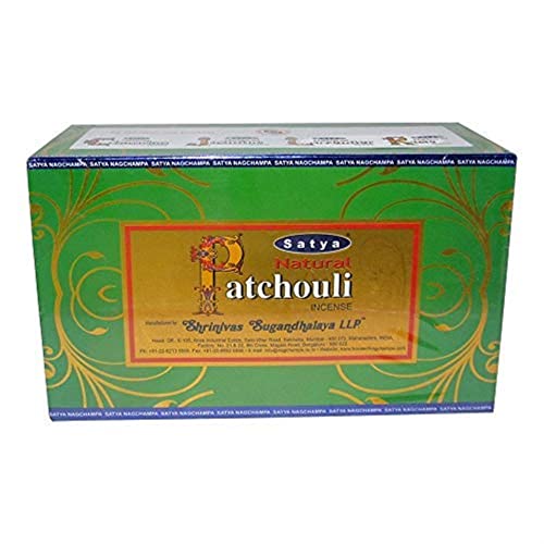 Natur Patchouli Räucherstäbchen – von Satya Nag Champa – 15 g x 12 Stück gesamt Boxen – 180 g von Satya