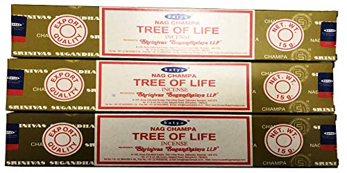 Satya Nag Champa Räucherstäbchen, Baum des Lebens, 3 Stück (je 15 g) von Satya