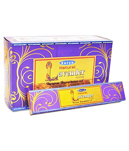 Satya Räucherstäbchen, mit natürlichem Lavendelduft, 3 Schachteln zu je 15 g von Satya