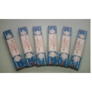 Nag Champa Räucherstäbchen, Weihrauch, 15 g – Original aus Indien, 6 boites von Satya