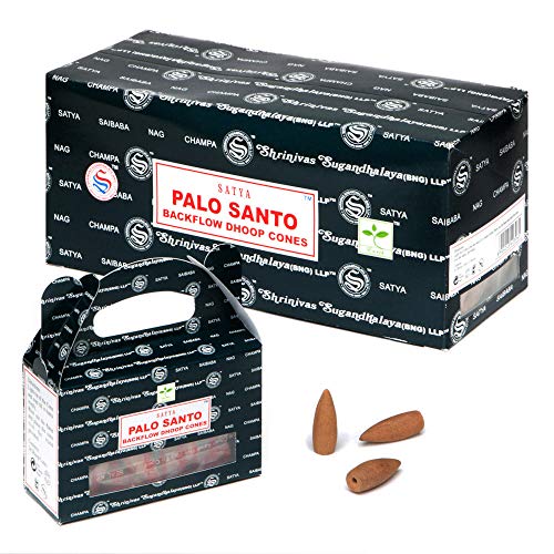 Palo Santo Box mit 144 Kegeln Rückfluss Räucherkegel von Satya