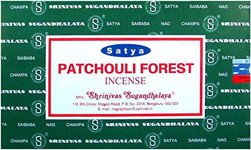 Satya Räucherstäbchen, Patchouli Forest, 12 Packungen à 15 g von Satya