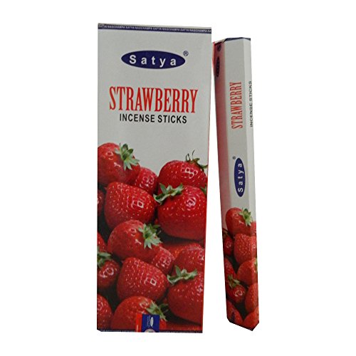 Satya Räucherstäbchen Strawberry Erdbeere 120 Sticks 6 Schachteln Wohnaccessoire Raumduft Deko von Satya