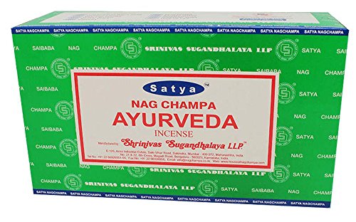 Satya Nag Champa Ayurveda Räucherstäbchen, Agarbatti, 12 Stück, 180 g von Satya