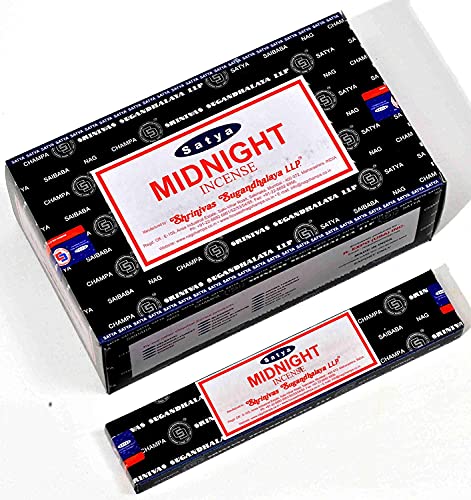 Satya Nag Champa Midnight Incense Sticks - Box 12 Packs by Satya von Satya