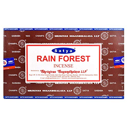 Satya Nag Champa Räucherstäbchen Duftsorte „Rainforest“, 12 Stück von Satya