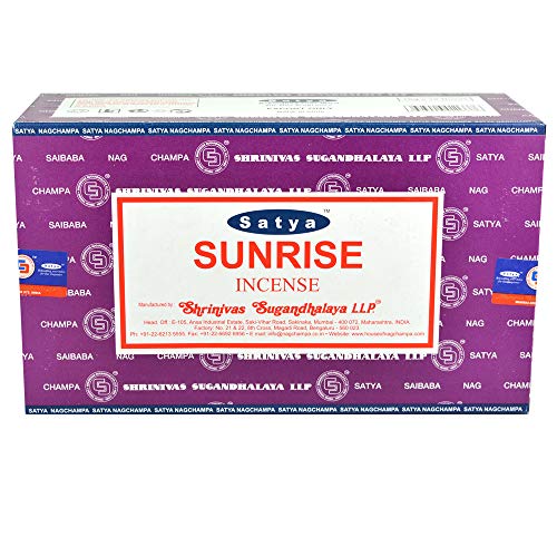 Satya - Nag Champa Sunrise Weihrauch Räucherstäbchen - Sunrise, Box Mit 12 Packungen Satya - Nag Champa Sunrise Weihrauch Räucherstäbchen - Sunrise, Box Mit 12 Packungen von Satya