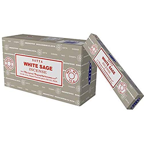 Satya Nag Champa White Sage incense sticks-12packs x 15grams by Satya von Satya