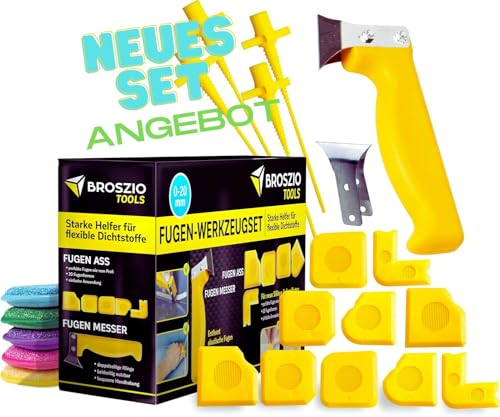 BROSZIO FugenAss Super Set, 21pc Set, Fugenglätter, Fugenmesser, Dichmittelentfernung und Bearbeitungsset von Sauber Meister