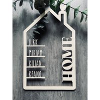 Holzhaus Familie Personalisiert Holzschild Geschenk Einzug von Sauerhandel24