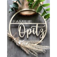 Türkranz Familie Personalisiert Holzschild Türschild Geschenk Hochzeit Einzug von Sauerhandel24