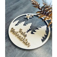 Türschild Frohe Weihnachten Deko 3D Effekt Türkranz Holzschild Türschild Frohe Weihnachten Deko 3D Effekt Türkranz Holzschild von Sauerhandel24