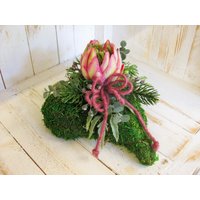 Grabschmuck Elada Moosherz, Herz Grab, Trauerschmuck, Trauer, Liebe, Blume, Künstliche Blumen, Beerdigung von Sauerlanddeko