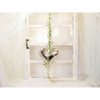 Herzhänger Tanja Herz, Hochzeit, Kunstblumen, Künstliche Blumen, Metallherz, Silber, Pflanzen, Hochzeitsdekoration von Sauerlanddeko