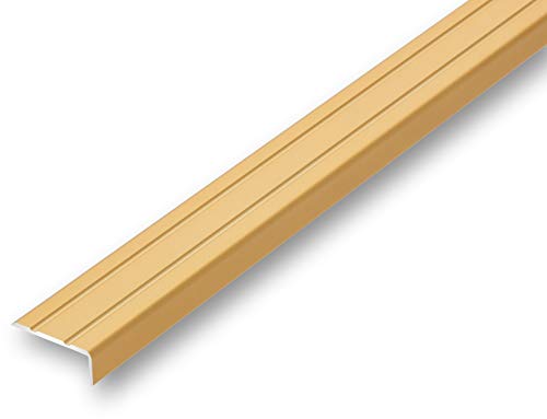 (8,99EUR/m) 25 x 10 x 1180 mm Treppenwinkel goldfarben selbstklebend Treppenkantenprofil Treppenkante Kantenschutz von NALine