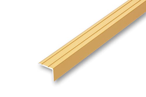 (9,34EUR/m) 25 x 20 x 1180 mm Treppenwinkel goldfarben selbstklebend Treppenkantenprofil Treppenkante von NALine