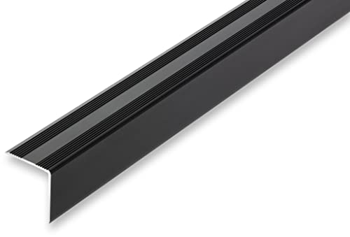 (17,84EUR/m) 30 x 32 x 1180 mm Treppenwinkel schwarz ungebohrt Treppenkantenprofil Treppenkante von NALine
