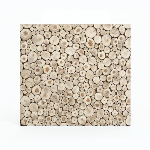Sauflex Wandpaneel aus Wacholderholz 50×50×3cm, Hirnholz-Mosaik, Für Sauna, Spa und Innenräume, Mit kräftigem Wacholderduft, Feuchtigkeitsresistent von Sauflex