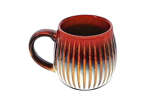 Saumo 480ml Hochwertige Handgefertigte Kaffeetasse aus Porzellan - Kaffee & Tee Tasse in Modern Vintage Design - große Kaffeebecher mit großem Henkel LFGB Zertifiziert Glühweintasse von Saumo